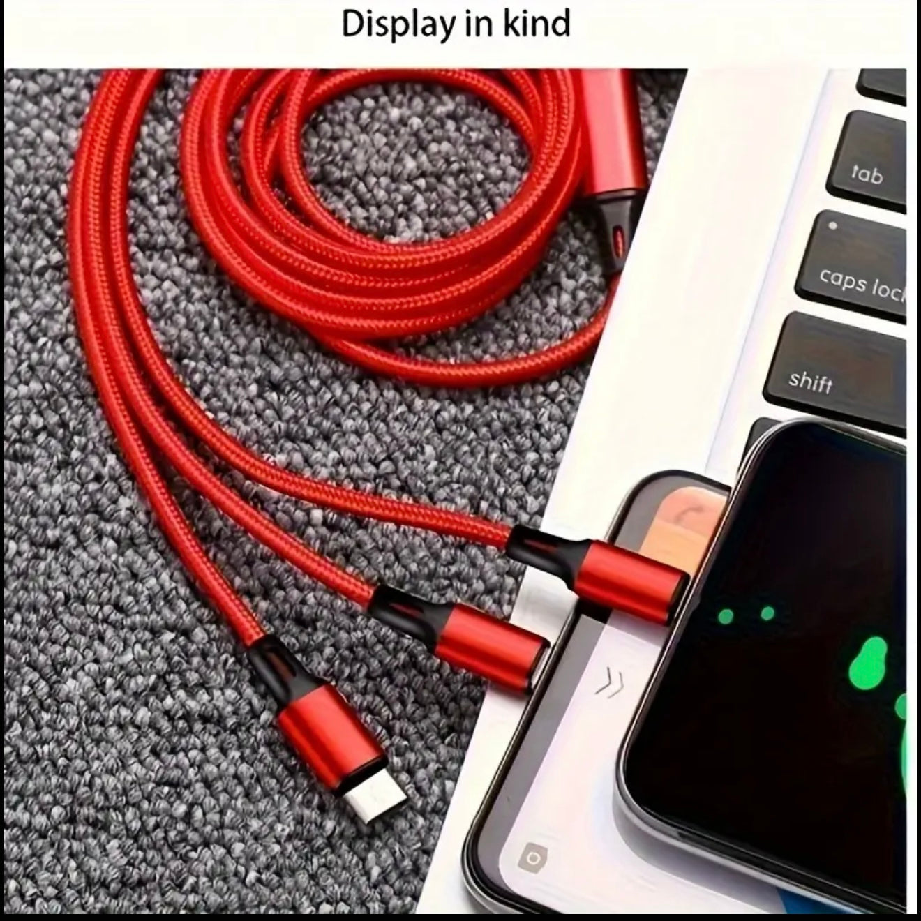 3 in 1 Multi Use Silver Charger (iPhone & Android)
